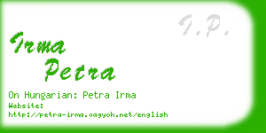 irma petra business card